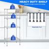 imagePayLessHere  6Tier Wire Shelf with Wheels  48quotx18quotx82quot  Chrome  Adjustable Racks  HeavyDuty Storage Shelves Holds Upto 510 lbs  RustResistant NoTool Assembly  for Home Garage ShelvingChrome