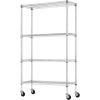imagePayLessHere  6Tier Wire Shelf with Wheels  48quotx18quotx82quot  Chrome  Adjustable Racks  HeavyDuty Storage Shelves Holds Upto 510 lbs  RustResistant NoTool Assembly  for Home Garage ShelvingChrome