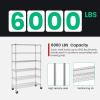 imagePayLessHere  6Tier Wire Shelf with Wheels  48quotx18quotx82quot  Chrome  Adjustable Racks  HeavyDuty Storage Shelves Holds Upto 510 lbs  RustResistant NoTool Assembly  for Home Garage ShelvingChrome