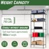 imagePayLessHere  6Tier Wire Shelf with Wheels  48quotx18quotx82quot  Chrome  Adjustable Racks  HeavyDuty Storage Shelves Holds Upto 510 lbs  RustResistant NoTool Assembly  for Home Garage ShelvingBlack