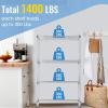 imagePayLessHere  6Tier Wire Shelf with Wheels  48quotx18quotx82quot  Chrome  Adjustable Racks  HeavyDuty Storage Shelves Holds Upto 510 lbs  RustResistant NoTool Assembly  for Home Garage ShelvingChrome