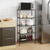 imagePayLessHere  6Tier Wire Shelf with Wheels  48quotx18quotx82quot  Chrome  Adjustable Racks  HeavyDuty Storage Shelves Holds Upto 510 lbs  RustResistant NoTool Assembly  for Home Garage ShelvingBlack