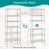 imagePayLessHere  6Tier Wire Shelf with Wheels  48quotx18quotx82quot  Chrome  Adjustable Racks  HeavyDuty Storage Shelves Holds Upto 510 lbs  RustResistant NoTool Assembly  for Home Garage ShelvingChrome