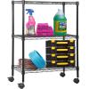 imagePayLessHere  6Tier Wire Shelf with Wheels  48quotx18quotx82quot  Chrome  Adjustable Racks  HeavyDuty Storage Shelves Holds Upto 510 lbs  RustResistant NoTool Assembly  for Home Garage ShelvingBlack