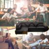 imageSofa Sectional Sofa 2 Piece Modern Contemporary for Living Room Futon Sofa Bed Couches and Sofas Sleeper Sofa Modern Sofa Corner Sofa Faux Leather QueenBlack