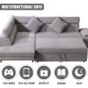 imageSofa Sectional Sofa 2 Piece Modern Contemporary for Living Room Futon Sofa Bed Couches and Sofas Sleeper Sofa Modern Sofa Corner Sofa Faux Leather QueenGrey