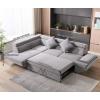 imageSofa Sectional Sofa 2 Piece Modern Contemporary for Living Room Futon Sofa Bed Couches and Sofas Sleeper Sofa Modern Sofa Corner Sofa Faux Leather QueenGrey