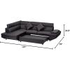 imageSofa Sectional Sofa 2 Piece Modern Contemporary for Living Room Futon Sofa Bed Couches and Sofas Sleeper Sofa Modern Sofa Corner Sofa Faux Leather QueenBlack