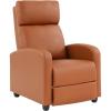 imageFDW Recliner Chair Push Back Sofa Home Theater Seating with Lumbar Support and Leather Padded Seat Backrest for Living RoomTan