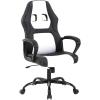 imageOffice Chair PC Gaming Chair Cheap Desk Chair Ergonomic PU Leather Executive Computer Chair Lumbar Support for Women Men BlackWhite