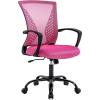 imageOffice Computer Mesh Chair Ergonomic Mid Back Swivel Rolling Desk Chair with Armrest Height Adjustable Lumbar Support x BlackPink