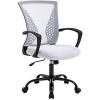 imageOffice Computer Mesh Chair Ergonomic Mid Back Swivel Rolling Desk Chair with Armrest Height Adjustable Lumbar Support x BlackWhite