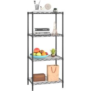 imageBestOffice Adjustable Wire Shelving Storage Shelves Heavy Duty Shelving Unit for Small Places Kitchen Garage Chrome 361454Black
