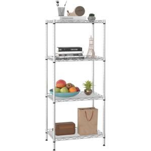 imageBestOffice Adjustable Wire Shelving Storage Shelves Heavy Duty Shelving Unit for Small Places Kitchen Garage Chrome 361454Chrome