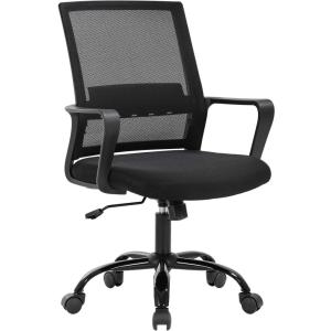 imageBestOffice Swivel Rolling Computer Chair Executive Lumbar Support Task Mesh Chair Adjustable Stool for Women Men BlackBlack