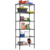 imageBestOffice  6Tier Wire Storage Shelves with Wheels  18x48x77  Chrome  Adjustable Racks  HeavyDuty Metal Shelf Holds Upto 600 lbs  NoTool Assembly  Ideal for Home ampamp Garage ShelvingBlack