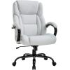imageBig and Tall Office Chair 500lbs Wide Seat Ergonomic Desk Chair Task High Back Executive Chair Rolling Swivel PU Computer Chair with Lumbar Support Armrest Adjustable Chair for Heavy People BrownWhite