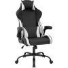 imageGaming Chair Office Chair PC Computer Chair with Lumbar Support Headrest Flip up Armrest Task Rolling Swivel Ergonomic Adjustable ESports Desk Racing ChairWhiteWhite