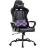 imageGaming Chair Office Chair Racing Chair with Lumbar Support Arms Headrest High Back PU Leather Massage Ergonomic Desk Chair Rolling Swivel Adjustable PC Computer Chair for Women Adults GirlsWhiteBlack
