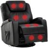 imageMassage Recliner Chair Rocking Swivel Chair with Heated Massage Ergonomic Lounge 360 Degree Swivel Single Sofa Seat and Two Hidden Cup Holders Black