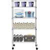imagePayLessHere  6Tier Wire Shelf with Wheels  48quotx18quotx82quot  Chrome  Adjustable Racks  HeavyDuty Storage Shelves Holds Upto 510 lbs  RustResistant NoTool Assembly  for Home Garage ShelvingChrome