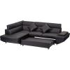 imageSofa Sectional Sofa 2 Piece Modern Contemporary for Living Room Futon Sofa Bed Couches and Sofas Sleeper Sofa Modern Sofa Corner Sofa Faux Leather QueenBlack