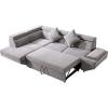 imageSofa Sectional Sofa 2 Piece Modern Contemporary for Living Room Futon Sofa Bed Couches and Sofas Sleeper Sofa Modern Sofa Corner Sofa Faux Leather QueenGrey