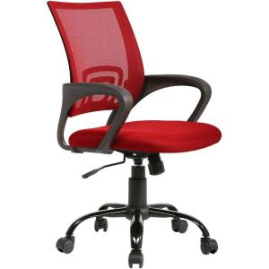 imageBestOffice Office Chair Ergonomic Cheap Desk Chair Mesh Computer Chair Lumbar Support Modern Executive Adjustable Stool Rolling Swivel Chair for Back Pain BlackRed