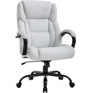 imageBig and Tall Office Chair 500lbs Wide Seat Ergonomic Desk Chair Task High Back Executive Chair Rolling Swivel PU Computer Chair with Lumbar Support Armrest Adjustable Chair for Heavy People BrownWhite