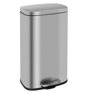 imageFDW 13 Gallon50 L Garbage Can Kitchen Trash Can with Lid for Office Bedroom Bathroom Step Trash Bin FingerprintProof Brushed Stainless Steel 13 Gallon  50 LiterStainless Steel