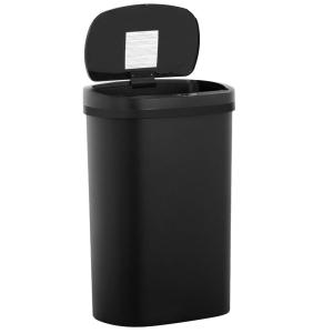 imageKitchen Trash Can with Lid 13 Gallon Automatic Garbage Can for Bathroom Bedroom Home Office 50 Liter Touch Free HighCapacity Brushed Stainless Steel Waste BinDark Black