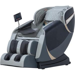 imageMassage ChairFull Body Zero Gravity Recliner Chair with Smart Large Screen Bluetooth Speaker Wormwood Back and Calf Heating Therapy Foot Roller Air Massage System for Home OfficeBlackGrey