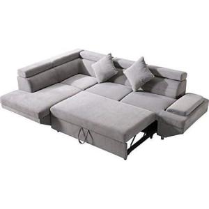 imageSofa Sectional Sofa 2 Piece Modern Contemporary for Living Room Futon Sofa Bed Couches and Sofas Sleeper Sofa Modern Sofa Corner Sofa Faux Leather QueenGrey