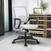 imageBestOffice  Ergonomic Office Chair  MidBack Swivel Desk Chair  Breathable Backrest ampamp Lumbar Support  Adjustable Height  Sponge Seat  Rolling Wheels  Black  for Adults ampamp WomenWhite