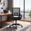 imageBestOffice  Ergonomic Office Chair  MidBack Swivel Desk Chair  Breathable Backrest ampamp Lumbar Support  Adjustable Height  Sponge Seat  Rolling Wheels  Black  for Adults ampamp WomenDark Black