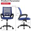 imageBestOffice  Ergonomic Office Chair  MidBack Swivel Desk Chair  Breathable Backrest ampamp Lumbar Support  Adjustable Height  Sponge Seat  Rolling Wheels  Black  for Adults ampamp WomenDark Blue