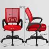 imageBestOffice  Ergonomic Office Chair  MidBack Swivel Desk Chair  Breathable Backrest ampamp Lumbar Support  Adjustable Height  Sponge Seat  Rolling Wheels  Black  for Adults ampamp WomenRed