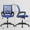 imageBestOffice  Ergonomic Office Chair  MidBack Swivel Desk Chair  Breathable Backrest ampamp Lumbar Support  Adjustable Height  Sponge Seat  Rolling Wheels  Black  for Adults ampamp WomenBlue
