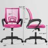 imageBestOffice  Ergonomic Office Chair  MidBack Swivel Desk Chair  Breathable Backrest ampamp Lumbar Support  Adjustable Height  Sponge Seat  Rolling Wheels  Black  for Adults ampamp WomenPink