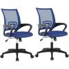 imageBestOffice  Ergonomic Office Chair  MidBack Swivel Desk Chair  Breathable Backrest ampamp Lumbar Support  Adjustable Height  Sponge Seat  Rolling Wheels  Black  for Adults ampamp WomenBlue