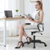 imageBestOffice  Ergonomic Office Chair  MidBack Swivel Desk Chair  Breathable Backrest ampamp Lumbar Support  Adjustable Height  Sponge Seat  Rolling Wheels  Black  for Adults ampamp WomenWhite