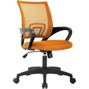 imageBestOffice  Ergonomic Office Chair  MidBack Swivel Desk Chair  Breathable Backrest ampamp Lumbar Support  Adjustable Height  Sponge Seat  Rolling Wheels  Black  for Adults ampamp WomenOrange