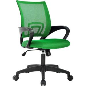 imageBestOffice  Ergonomic Office Chair  MidBack Swivel Desk Chair  Breathable Backrest ampamp Lumbar Support  Adjustable Height  Sponge Seat  Rolling Wheels  Black  for Adults ampamp WomenGreen
