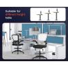 imageDrafting Chair Tall Office Chair Adjustable Height with Lumbar Support Flip Up Arms Footrest Mid Back Task Mesh Desk Chair Computer Chair Drafting Stool for Standing Desk BlackWhite