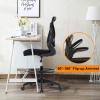 imageDrafting Chair Tall Office Chair Adjustable Height with Lumbar Support Flip Up Arms Footrest Mid Back Task Mesh Desk Chair Computer Chair Drafting Stool for Standing Desk BlackBlack