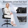 imageDrafting Chair Tall Office Chair Adjustable Height with Lumbar Support Flip Up Arms Footrest Mid Back Task Mesh Desk Chair Computer Chair Drafting Stool for Standing Desk BlackBblack